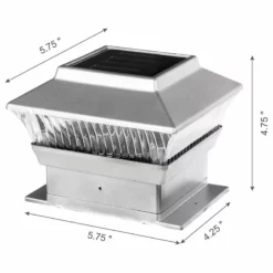 Glitzhome 5.75"L Solar Powered LED Fence Post Cap Light, Set Of 4, Silver -Ceiling Lighting Shop 67d166d8008faea1 5046 w800 h800 b1 p0