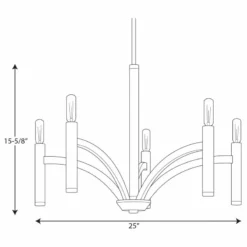 Progress Lighting 5-60W Candle Chandelier, Polished Nickel -Ceiling Lighting Shop 691175060f282a4c 8273 w800 h800 b1 p0