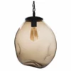 Casamotion Pendant Light Handblown Glass Contemporary Hanging Light, Brown,16"