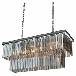 LightUpMyHome D'Angelo 40" Smoked Mirrorred Prism Fringe Crystal Chandelier
