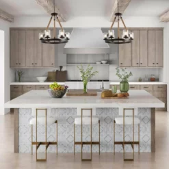 LNC Lighting LNC 6-Light Farmhouse Wagon Wheel Wood And Glass Shade Chandelier, A02992 -Ceiling Lighting Shop 6a01947a0321972f 9943 w800 h800 b0 p0