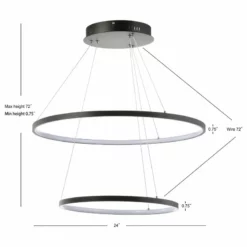 JONATHAN Y Circulo Metal Round Modern LED Pendant, Matte Black, Width: 24" 19 JONATHAN Y Circulo Metal Round Modern LED Pendant, Matte Black, Width: 24" -Ceiling Lighting Shop 6a711924037e4ff9 9000 w800 h800 b1 p0