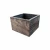 Red Oak Road Square Rustic Farm Planters Box, Tall Version, White Wash, 12"