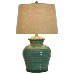 StyleCraft Home Collection Turquoise Ceramic Jug Table Lamp With Natural Linen Shade -Ceiling Lighting Shop 6a8143f60307cc6c 8878 w800 h800 b1 p0