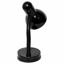 Simple Designs Basic Metal Desk Lamp With Flexible Hose Neck, Black