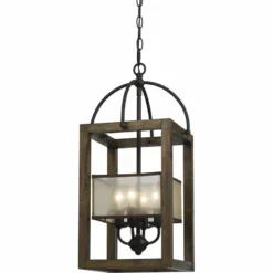 Cal Lighting Mission 4 Light Chandelier, Dark Bronze