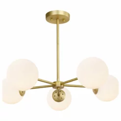 Light Society Milan Five-Light Chandelier, White Glass