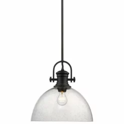 Golden Lighting Hines 1-Light Pendant, Black, Seeded Glass -Ceiling Lighting Shop 6ce149170172515f 5232 w800 h800 b1 p0