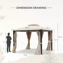 Moprem Home Garden Gazebo Polyester Fabric 10' X 10' Patio Double Roof Vented Gazebo 11 Moprem Home Garden Gazebo Polyester Fabric 10' X 10' Patio Double Roof Vented Gazebo -Ceiling Lighting Shop 6df19398005ae98e 8977 w800 h800 b0 p0