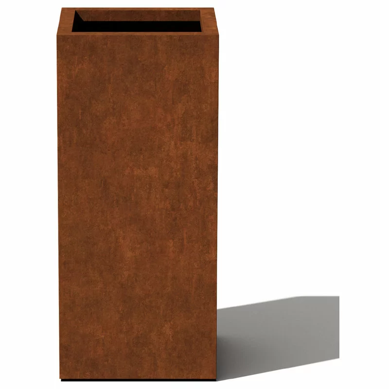 Veradek Metallic Series Corten Steel Pedestal Planter, Short 1 Veradek Metallic Series Corten Steel Pedestal Planter, Short