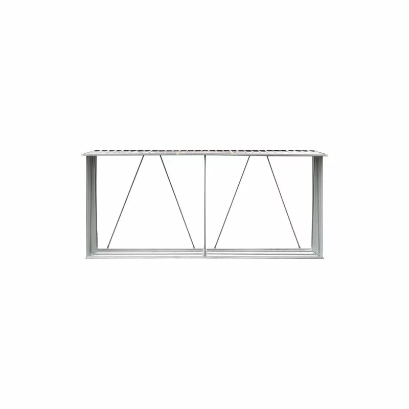 Vida XL International B.V. VidaXL Garden Log Storage Shed Galvanized Steel 129.9" Brown Firewood Shed 3 Vida XL International B.V. VidaXL Garden Log Storage Shed Galvanized Steel 129.9" Brown Firewood Shed - Image 3