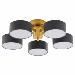 Design Living Gold Frame Flushmount Light Fixture, Black Shades, White Shade Cover -Ceiling Lighting Shop 7151a48c01bb90a4 2805 w800 h800 b1 p0