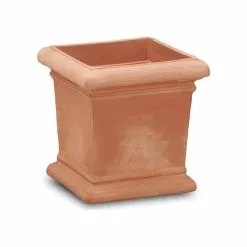 Crescent Garden Dorchester 18"x18" Square Planter, Weathered Terracotta