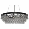 Crystal Chandeliers 10-light Glass Drop Crystal Chandelier, Black, 32" Diameter