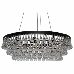 Crystal Chandeliers 10-light Glass Drop Crystal Chandelier, Black, 32" Diameter