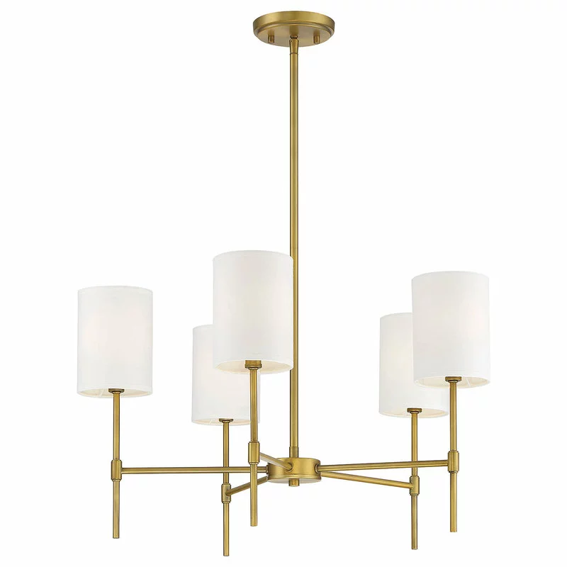 Trade Winds Lighting Trade Winds Leslie 5-Light Chandelier In Natural Brass 5 Trade Winds Lighting Trade Winds Leslie 5-Light Chandelier In Natural Brass - Image 5