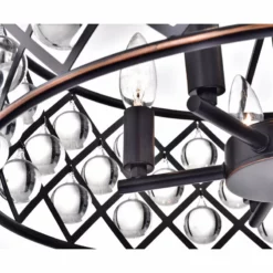 Edvivi Lighting Azha 5-Light Oil Rubbed Bronze Drum Pendant Chandelier With Crystal Spheres Glam -Ceiling Lighting Shop 75611b020d928079 0649 w800 h800 b0 p0