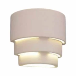 AmeriTec Lighting Dara Outdoor Wall Light, Paintable Bisque, Closed Top