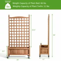 Costway 50in Wood Planter Box W/Trellis Mobile Raised Bed For Climbing Plant 9 Costway 50in Wood Planter Box W/Trellis Mobile Raised Bed For Climbing Plant -Ceiling Lighting Shop 77017927014c2bf9 5114 w800 h800 b0 p0