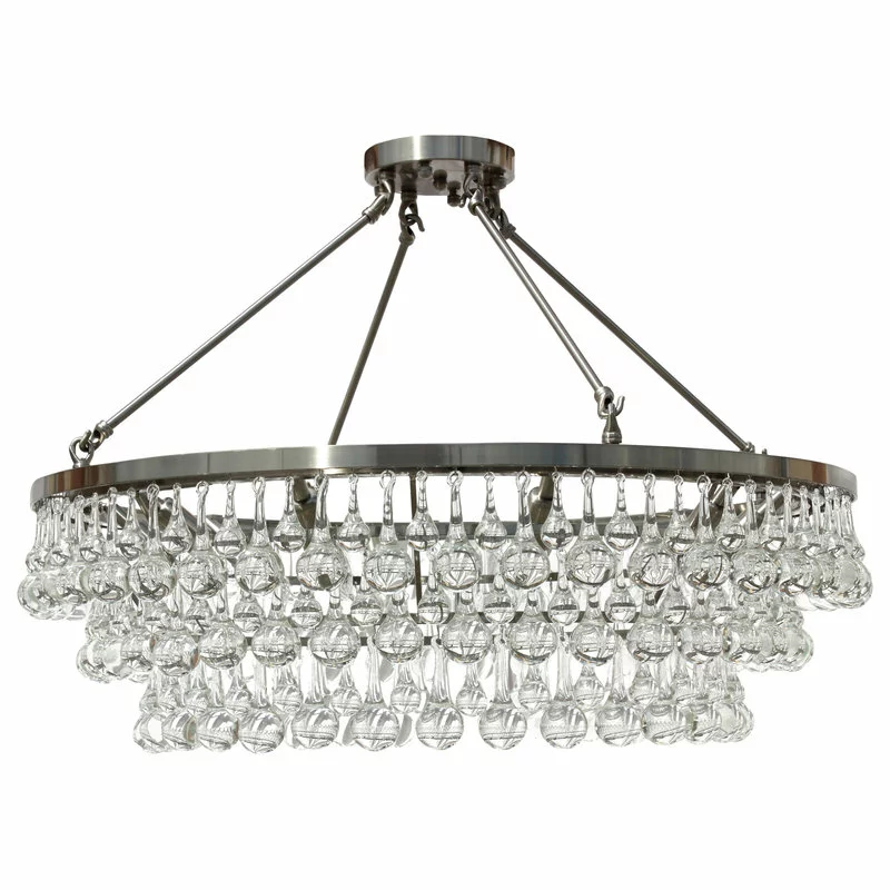 Lightupmyhome Celeste 32" Glass Drop Chandelier, Chrome, Hanging Or Flush Mount 3 Lightupmyhome Celeste 32" Glass Drop Chandelier, Chrome, Hanging Or Flush Mount - Image 3