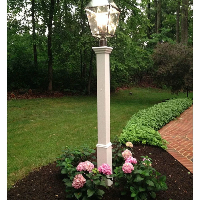 New England Arbors 12"x88" Madison Lamp Post, Lamp Not Included, White 2 New England Arbors 12"x88" Madison Lamp Post, Lamp Not Included, White - Image 2