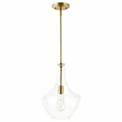 Light Society Miller Pendant Lamp, Brushed Brass/Clear