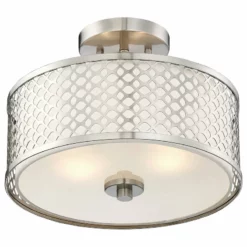 Helmsman Lighting Works 2-Light Semi-Flush Mount, Brushed Nickel -Ceiling Lighting Shop 7831458f09ea565e 8832 w800 h800 b1 p0