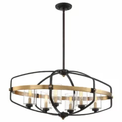 Savoy House Kirkland 6-Light Trestle Chandelier, English Bronze And Warm Brass -Ceiling Lighting Shop 78b190de08b73e7e 6034 w800 h800 b1 p0