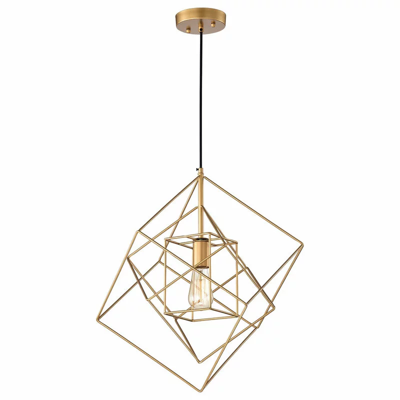Warehouse Of Tiffany, Inc Arabella Gold 1-Light Pendant With Clear Shade 1 Warehouse Of Tiffany, Inc Arabella Gold 1-Light Pendant With Clear Shade