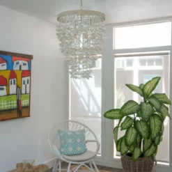 KOUBOO Cone Clamrose Seashell Chandelier, White -Ceiling Lighting Shop 79e1277902e47ea5 2105 w800 h800 b0 p0