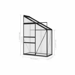 Vida XL International B.V. VidaXL Greenhouse Anthracite Aluminum 50.9 Ft³ Conservatory Garden Plant House -Ceiling Lighting Shop 7a21c9fb03934f7c 1092 w800 h800 b1 p0