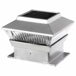 Glitzhome 5.75"L Solar Powered LED Fence Post Cap Light, Set Of 4, Silver -Ceiling Lighting Shop 7a51adff008fae9b 5046 w800 h800 b1 p0