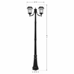 Gama Sonic Victorian Solar Lamp Post, Double Lamp, GS-Solar LED Bulb, Black Finish -Ceiling Lighting Shop 7b0119110730bda1 8554 w800 h800 b1 p0