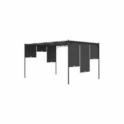 Vida XL International B.V. VidaXL Garden Gazebo With Side Curtain 157.5"x118.1"x88.6" Anthracite Sunshade -Ceiling Lighting Shop 7b31608203934e02 2950 w800 h800 b1 p0