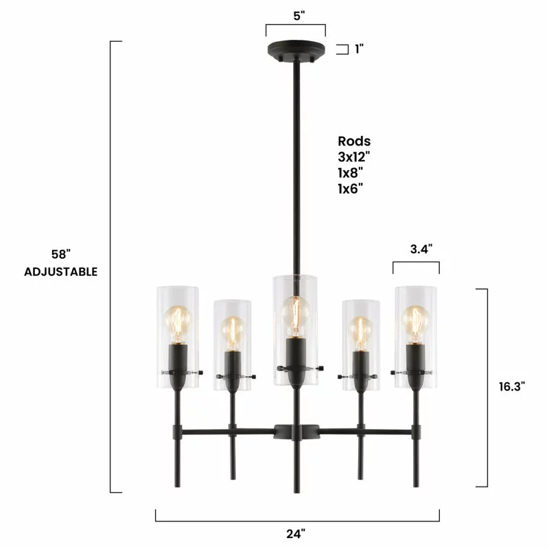 Light Society Arcadia Five-Light Chandelier, Oil Rubbed Bronze 5 Light Society Arcadia Five-Light Chandelier, Oil Rubbed Bronze - Image 5