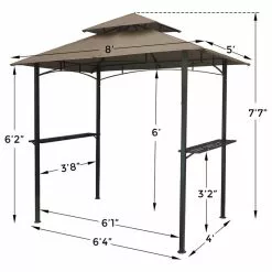 HIO 8 Ft. X 5 Ft. 2-Tier Steel Grill Gazebo With Shelves, Brown 9 HIO 8 Ft. X 5 Ft. 2-Tier Steel Grill Gazebo With Shelves, Brown -Ceiling Lighting Shop 7bd1544e01761165 8024 w800 h800 b1 p0