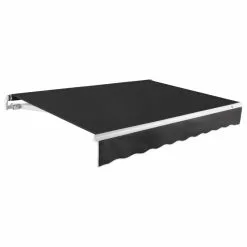 Awntech Corporation 16' Maui-Lx Right Motor With Remote Retractable Awning, Black
