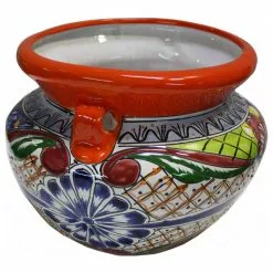 Fine Crafts & Imports Small Multicolor Talavera Ceramic Pot