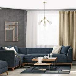 Globe Electric Novogratz X Globe Wyatt 3-Light Gold Chandelier With Matte Black Cloth Cord -Ceiling Lighting Shop 7d6137300f611ec2 4859 w800 h800 b0 p0