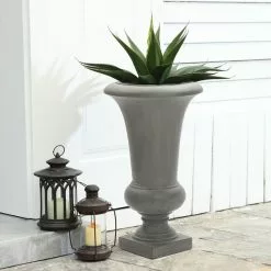 LuxenHome 22.75" H Gray Slim MgO Urn Planter -Ceiling Lighting Shop 7db12b2203e40367 8217 w800 h800 b0 p0
