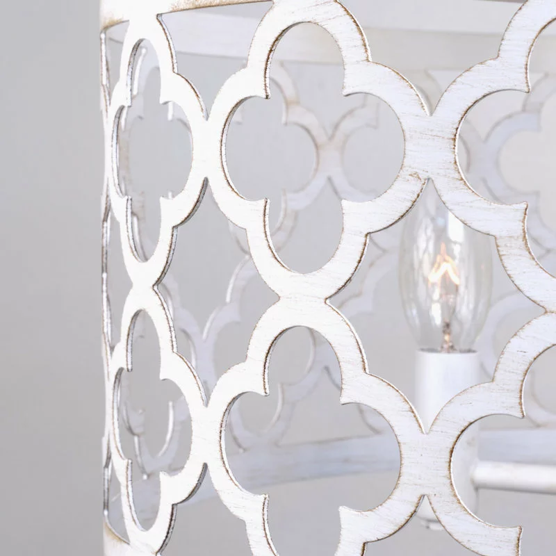 Kira Home Sutton 16" Ceiling Light, Metal Drum Shade, Antique White 4 Kira Home Sutton 16" Ceiling Light, Metal Drum Shade, Antique White - Image 4