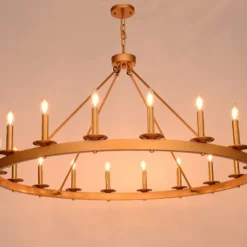 Aiwen 18-Light Wagon Wheel Chandelier Industrial Candle Pendant Lights, Gold -Ceiling Lighting Shop 7e619dda0291c1da 0406 w800 h800 b0 p0