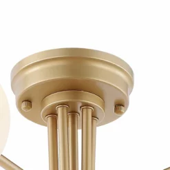 JONATHAN Y Olivier Parisian 24" 6-Light Globe Modern Iron Bistro LED Semi Flush Mount, Gold -Ceiling Lighting Shop 7ed10282018ef83f 3583 w800 h800 b0 p0