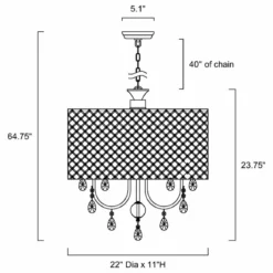 Edvivi Lighting 6-Light Gold Round Beaded Drum Chandelier With Hanging Crystals -Ceiling Lighting Shop 7ed154950fc2fbc5 0991 w800 h800 b1 p0