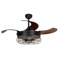 Whoselamp Industrial Ceiling Fan With Foldable Blades, 44