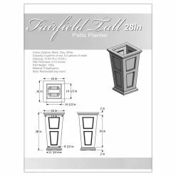 Mayne - Outdoor Products Of Distinction 16"W X 16"D X 28"H Tall Fairfield Planter With 16 Gallon Soil Capacity, Black -Ceiling Lighting Shop 7f81a55109666bbe 0542 w800 h800 b1 p0