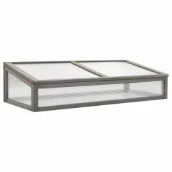 Vida XL International B.V. VidaXL Solid Fir Wood Raised Bed With Greenhouse 43.3"x21.3"x47.2" Flower Box -Ceiling Lighting Shop 7fd107b60233fb8a 8792 w800 h800 b1 p0