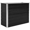 Vida XL International B.V. VidaXL Garden Raised Bed Anthracite Galvanized Steel Garden Planter Flower Box