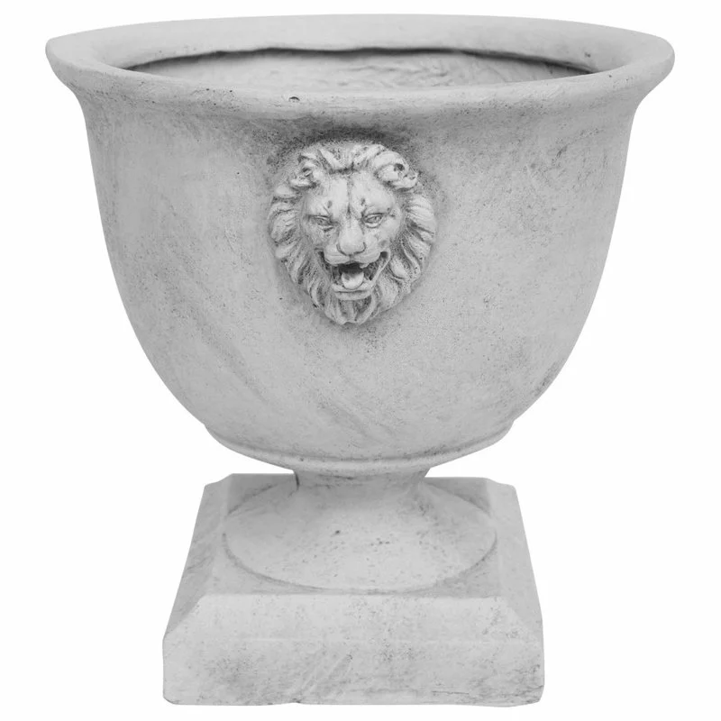 GDFStudio GDF Studio Andrea Concrete Lionhead Accents Chalice Decorative Urn Planter, Ant 8 GDFStudio GDF Studio Andrea Concrete Lionhead Accents Chalice Decorative Urn Planter, Ant - Image 8