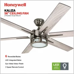 Honeywell Ceiling Fans Honeywell Kaliza Modern Ceiling Fan With Light And Remote, 56", Gun Metal 12 Honeywell Ceiling Fans Honeywell Kaliza Modern Ceiling Fan With Light And Remote, 56", Gun Metal -Ceiling Lighting Shop 80211fc302fae1cb 8046 w800 h800 b0 p0